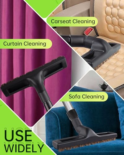 Universal Vacuum Floor Brush Attachments - Vacuum Attachments & Brushes, 12-Inch Swivel Head with 1-1/4”(32mm) Diameter Horse Hair Soft Bristles, 360° Swivel & Wheels for Hard Floors, Tile Cleaning - style: 12-Inch Floor Brush