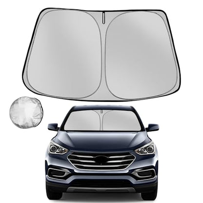 Windshield Sun Shade for 2013-2018 Hyun-dai Santa Fe Foldable Sun Sunshade for Car Front Window Blocks UV Rays and Heat Automotive Interior Protector Custom Fit Accessories - size: For 2013-2018 Hyun-dai Santa Fe