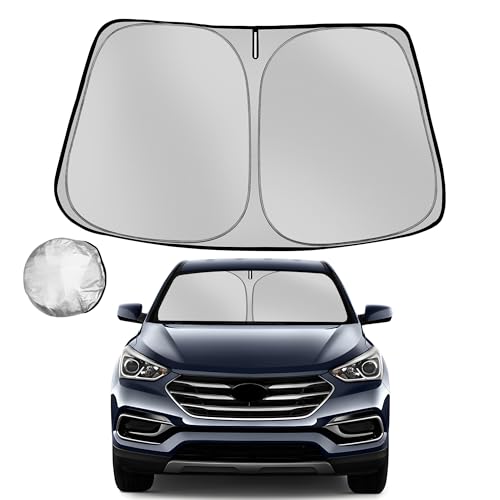 Windshield Sun Shade for 2013-2018 Hyun-dai Santa Fe Foldable Sun Sunshade for Car Front Window Blocks UV Rays and Heat Automotive Interior Protector Custom Fit Accessories - size: For 2013-2018 Hyun-dai Santa Fe