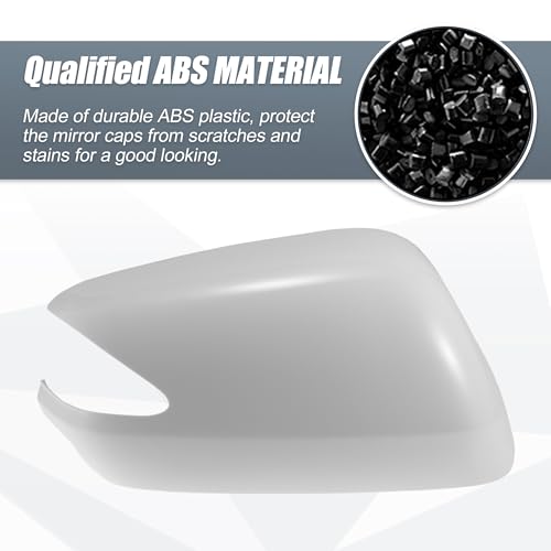 X AUTOHAUX Car Rear View Right Passenger Side Mirror Cover Cap Replacement White for Honda Fit 2009-2013 Fits W/Turn Signal Models Mirror Guard Covers Exterior Decoration Trims