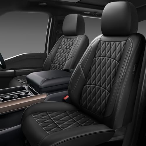 NS YOLO Leather Car Seat Covers,Universal Fit for Most Cars,SUVs and Sedans,Waterproof Luxury Leatherette Cushions, 2 Seats Protectors (Black, Front Pair-2 Seats(Driver and Passenger)) - color: Black, size: Front Pair-2 seats(driver and passenger)