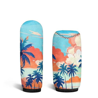 Jeiento Blue Hawaii Tropical Car Gear Shift Knob Cover Handbreak Covers Set of 2,Summer Palm Tree Auto Gear Shift Protector Accessories Universal FIt Most Vehicle SUV Truck - color: Blue Hawaii Tropical Summer Palm Tree