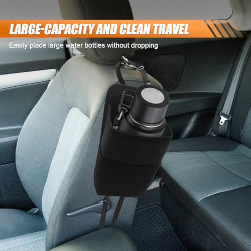 ZIMISI 2-in-1 Large Cup Holder, 80 oz Waterproof Car Seat Cup Holder with Mesh Pocket, Car Water Bottle Holder Bag, Vehicle Seat Side Storage Hanging Bag for Bottles & Big Drinks (2PCS) - size: 2PCS