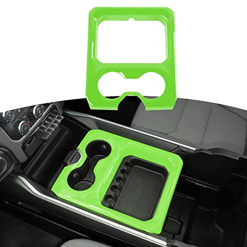 RT-TCZ for RAM Green Center Console Cup Holder Panel Trim Cover for Dodge RAM 2018 up Green Interior Accessories - color: Green