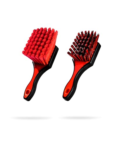 Adam's Wheel & Tire Brush Combo (2-Item) - Includes Wheel Brush & Tire Brush for Cleaning Rubber, Plastic, Chrome, Metal, Aluminum, Rim & Spoke Surfaces - size: 2-Item