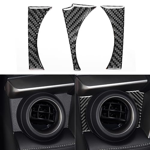 NVCNX Real Premium Carbon Fiber Car Dashboard Sides Air Vent Outlet Frame Cover Decal Decoration Compatible with Toyota RAV4 2013 2014 2015 2016 2017 2018 Interior Dash Trim Accessories Black - color: Dashboard Sides Air Vent Trim