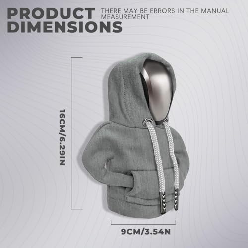 Gear Shift Hoodie, Gear Shift Cover, Fashionable Hoodie Automotive Gear Shift Knob Protector, Car Accessories Mini Sweater Gear Shift Knob Cover for Car Gear Shift Levers (Gray-2PCS) - color: Gray-2PCS