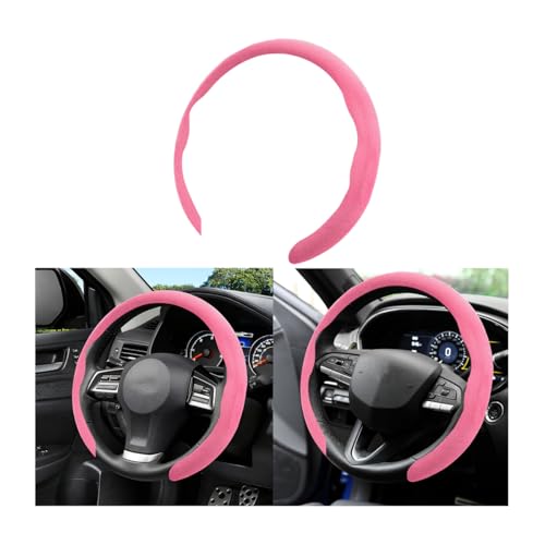 Car Steering Wheel Cover, Comfortable Non-Slip Vehicle Steering Wheel Guard, Scratch-Resistant Automotive Interior Decoration Accessories, Universal for Automobile RV Truck (Pink) - color: Pink