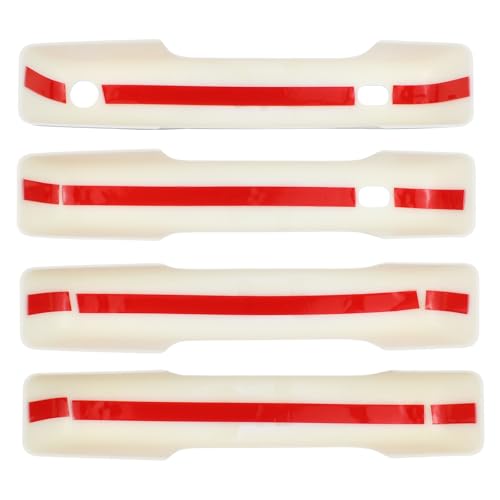 Oxford White Exterior Door Handle Covers Trim Set for Ford F-150 Bronco 2021-2024 F-250 F-350 F-450 F-550 Super Duty 2023 2024 w/ 2 Smart Keyholes Front Rear Left and Right Side