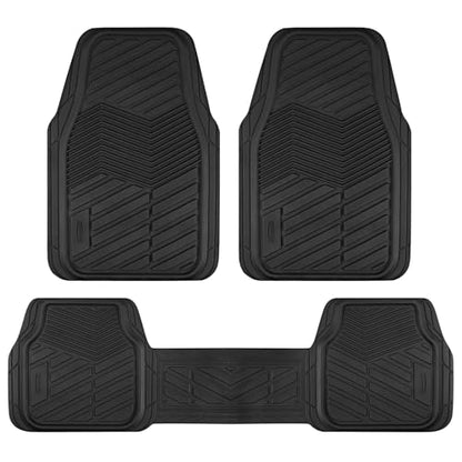 Rubbermaid Car Mats Full Set – All Weather Car Floor Mats Universal Trim-to-Fits Design,Heavy Duty Car Mats for Cars, SUVs, Trucks,and Vans - Gray - color: Black