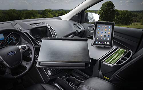 AutoExec Reach Car Desk for Your Vehicle Workstation and Mobile Office, Front Seat, Black with 400 watt Power Inverter and Tablet Mount - color: Black, style: 400 watt Power Inverter and Tablet Mount