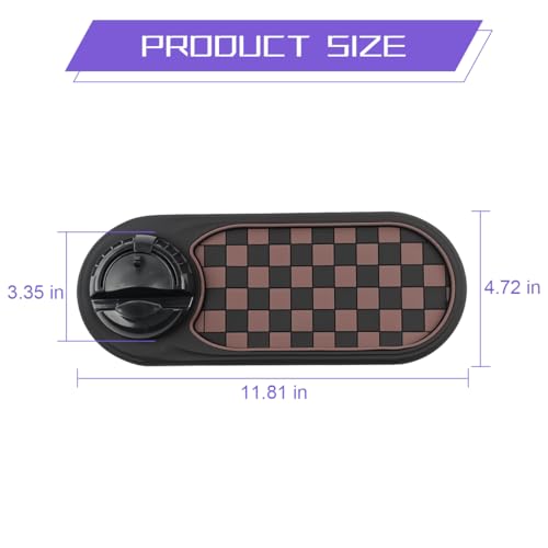 Multifunctional Car Anti-Slip Pad, 3 in 1 Rotatable Non-Slip Vehicle Dashboard Mat with Phone Holder & Temporary Parking Number, Dash Storage Pad for Key Gadget, Universal Fit (Brown/Black) - color: Brown/Black
