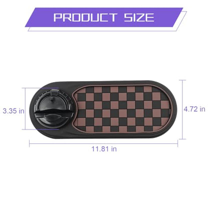Multifunctional Car Anti-Slip Pad, 3 in 1 Rotatable Non-Slip Vehicle Dashboard Mat with Phone Holder & Temporary Parking Number, Dash Storage Pad for Key Gadget, Universal Fit (Brown/Black) - color: Brown/Black