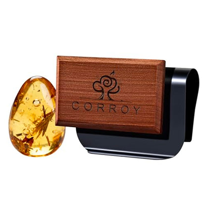 Car Air Freshener Natural Essential Oil Scent, Odor Eliminator and Purifier, Sun Visor Clip Air Freshener for Car(Starter/Amber)
