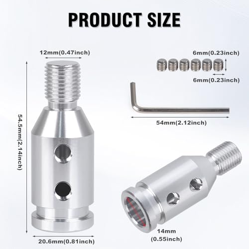 Universal Gear Shift Knob Adapter 12x1.25,Aluminum Alloy Shifter Knob Adapter,Gear Shift Adapter for Non-Threaded Manual Shifters M12x1.25(Silver) - color: M12x1.25(Silver)