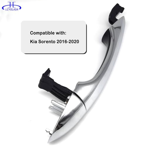 Rear Left Drive Side Chrome Exterior Door Handle w/Cover Compatible with 2016-2020 Kia Sorento,Replaces 82651-C5010 83652-C5010 - size: Rear Left
