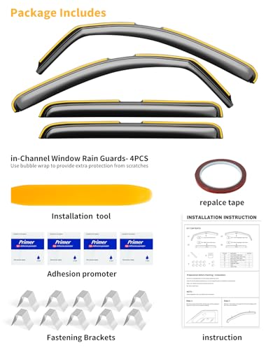 in-Channel Window Rain Guards Fit for Truck Toyota Tundra 2007-2021 CrewMax Extra Durable Window Deflectors Window Visors Vent Visors Vent Shades Car Accessories-4 pcs Q27 - size: Fit for 2007-2021 Tundra CrewMax
