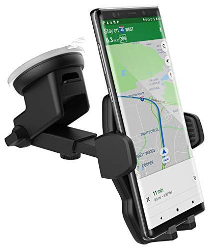 ENCASED Car Phone Holder for All Motorola and LG Smartphone Models, Ultra Grip Windshield + Dash Vehicle Cellphone Mount (Black)