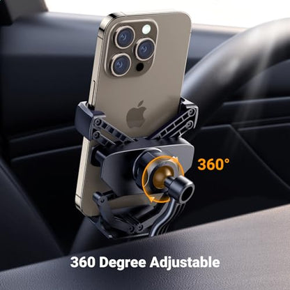 UGREEN Car Phone Holder Vent Phone Mount, Never Blocking Air Vent Clip Cellphone Holder Compatible with iPhone 17 16 15 14 13 12 Pro Max Mini Plus, iPhone 11 SE XS XR 8 7 6 6S Smartphone, Black