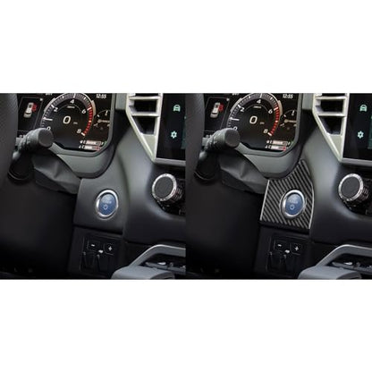NVCNX Real Premium Carbon Fiber for Toyota Tundra 2022-2026 / Sequoia 2023-2026 2024 2025 Car Dash Push Engine Start Button Panel Cover Interior Trim Accessories Thick Overlay Sticker Decal 2PCs - color: Dash Push Engine Start Button Panel Trim