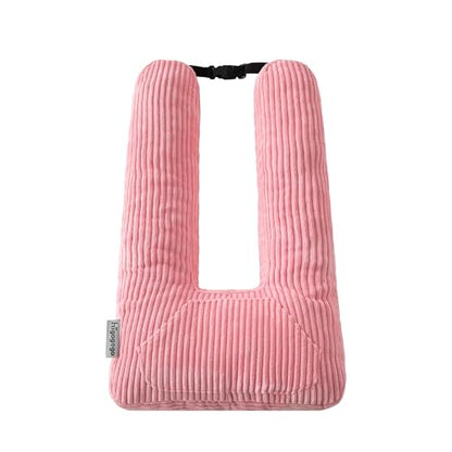 HIGOGOGO Washable Travel Pillow, Car Pillow for Kids & Adults, Travel Pillows with Removable Soft Cover and High-Support Foam, Fix Neck and Body Sitting/Sleeping on The Trip, Pink - color: U-pink