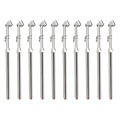 MEANLIN MEASURE 10Pcs Silver Double Straight Type Tire Pressure Gauge，Dual Head Air Pressure Gauge，Pressure Range 10-160 Psi(Suitable for Trucks, etc. - size: 10-160Psi