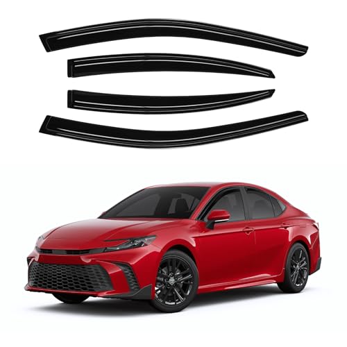Canvcle Window Visors Rain Guards for 2025 2026 Toyota Camry Accessories, Outside-Mount Tape-On Side Window Wind Deflectors Vent Visors Shades Rainproof 4PCS - size: Toyota Camry 2025-Present