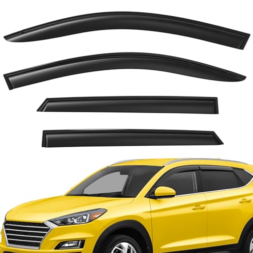 Extra Durable Window Deflectors Tape-On Window Visors Rain Guards Fit for Tucson 2016-2021, Sun Visors, Wind Vent for Shades, Exterior Car Accessories - 4pcs. AG0072 - color: For Hyundai Tucson 16-21