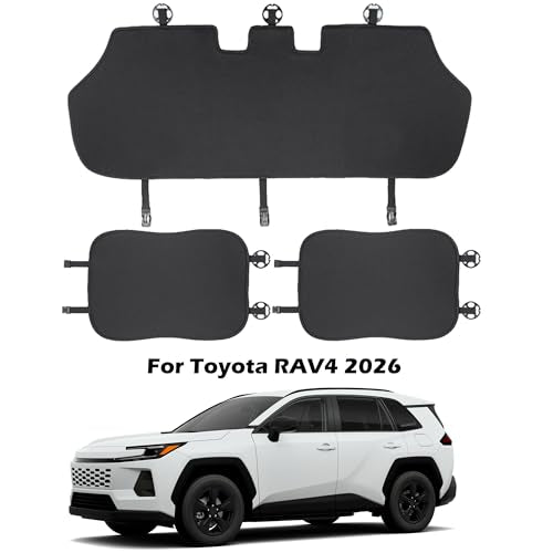TOPABYTE Rear Seat Covers for Toyota RAV4 2019-2026 LE, XLE, XLE Premium, Limited Breathable Bottom Car Seat Cushion Four Seasons Universal Protector Pad Mat Accessories (3pcs/Black Ice Silk) - size: Rear Seat Cover 3pc