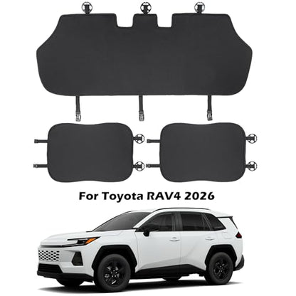 TOPABYTE Rear Seat Covers for Toyota RAV4 2019-2026 LE, XLE, XLE Premium, Limited Breathable Bottom Car Seat Cushion Four Seasons Universal Protector Pad Mat Accessories (3pcs/Black Ice Silk) - size: Rear Seat Cover 3pc