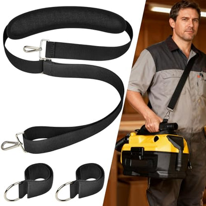 Universal Vacuum Shoulder Strap for Armor All/for Dewalt/for Shark, Adjustable Heavy Carrying Duty Strap for Wet Dry Vacuum, Hands Free Carrying Accessory for Car Detailing, Garage & Home Use