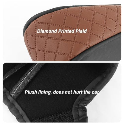 Stacool Leather Gear Shift Cover Diamond Embroidery Design,Durable Shift Knob Cover for Shift Lever Protection,Universal Car Gear Shift Cover Car Accessory Suitable for Cars,Trucks,SUVs (Black/Brown) - color: Black/Brown