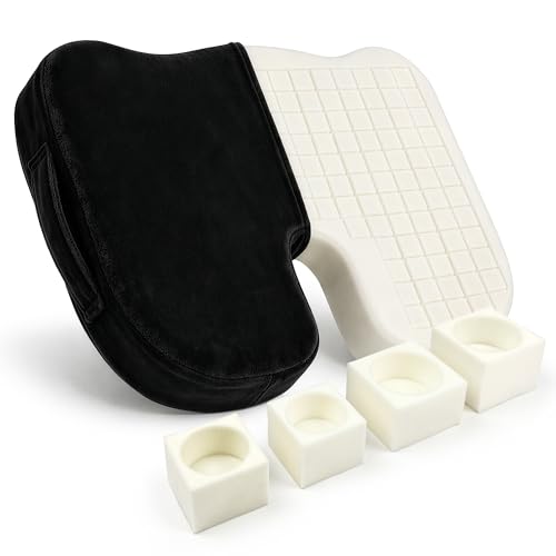 Cushy Tushy Premium Seat Cushion with Moveable Holes, Customizable Foam – Relief for Lower Back, Sciatic, & Tailbone Pain – Perfect for Driving, Home & Office – Black Fabric Cover - color: Black, size: Customizable