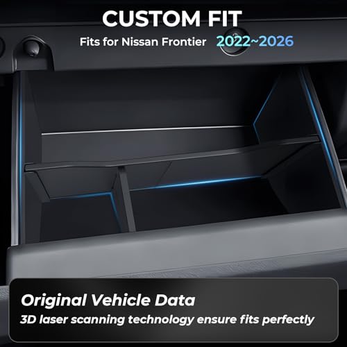 Glove Box Organizer Compatible with Nissan Frontier 2026 2025 2024 2023 2022, Interior Accessories Glove Box Compartment Insert Storage Dividers for 2022-2026 Frontier, Black - style: 13) Fits for Nissan Frontier 2022-2026