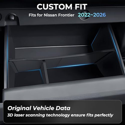 Glove Box Organizer Compatible with Nissan Frontier 2026 2025 2024 2023 2022, Interior Accessories Glove Box Compartment Insert Storage Dividers for 2022-2026 Frontier, Black - style: 13) Fits for Nissan Frontier 2022-2026