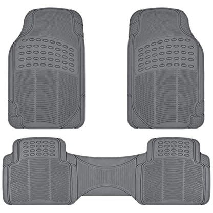 BDK MT783PLUS ProLiner Original Heavy-Duty Front & Rear Rubber Floor Mats, Gray, 3 Piece (Pack of 1) - color: Gray