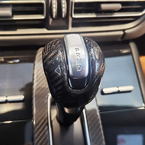 Fit for Porsche Macan 2022-2023 Center Console Gear Shift Head Knob Decorative Cover Real Carbon Fiber Interior Trim Accessories