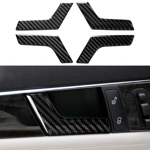 NVCNX Carbon Fiber Compatible with Mercedes-Benz C-Class W204 C250 C300 C350 C63 AMG 2008 2009 2010 2011 2012 2013 2014 2015 Coupe Sedan Accessories Door Inner Handle Cover Interior Trim Sticker 4PCs - color: Door Inner Handle Trim