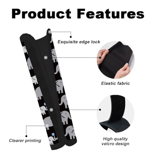 2Pcs Soft Auto Seat Belt Cover Pad Cartoon Elephants Animal Colorful Car Seatbelt Shoulder Cushion for Comfortable Driving, Compatible with All Cars' Seatbelt and Backpack Straps - color: Elephant
