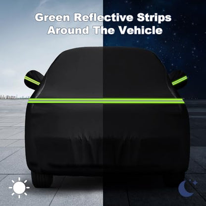 QUNSUNUS Car Cover for Chevrolet C10 C20 K10 K20 Long Bed 1960-1991, Waterproof C10 Truck Covers with Cotton Lining, All Weather Cover with Straps and Zipper - size: for Chevrolet C/K Long Bed 8ft