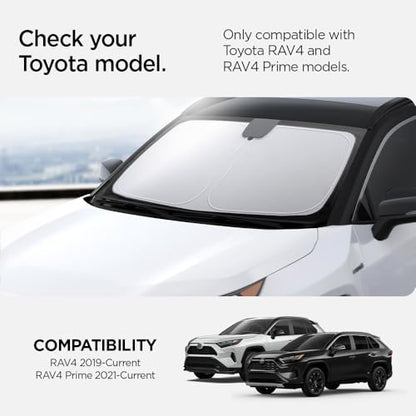 Spigen Triple-Coated CryoShade Front Windshield Sunshade (Reinforced Velcro Strap) for Toyota RAV4 2019-2025 and RAV4 Prime 2021-2025 - size: Toyota Rav4