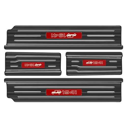 Upgraded Door Sill Guards Compatible with Jeep Wrangler JL JLU 2018-2025 2026 & Gladiator JT 2020-2025 2026 Accessories Stainless Steel Door Entry Guard (4-Door Brushed Black) - size: 4-Door Brushed Black