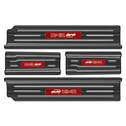 Upgraded Door Sill Guards Compatible with Jeep Wrangler JL JLU 2018-2025 2026 & Gladiator JT 2020-2025 2026 Accessories Stainless Steel Door Entry Guard (4-Door Brushed Black) - size: 4-Door Brushed Black