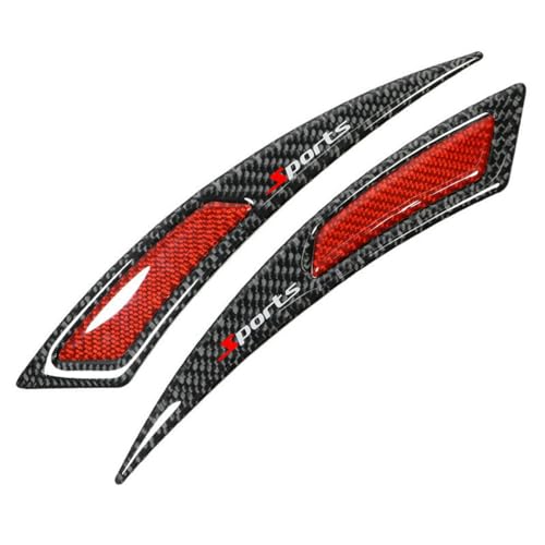 2Pcs Universal Glossy Black Carbon Fiber Spoiler Sticker Trim for Car Exterior Side Fender Vent Air Wing