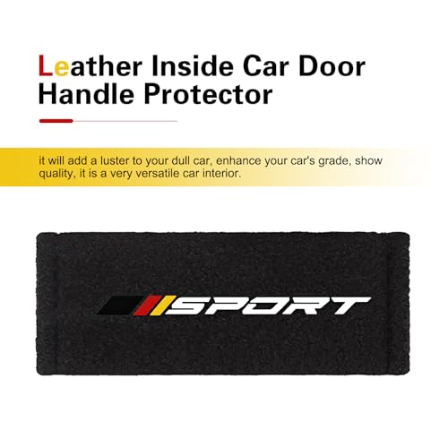 4 PCS Car Inside Door Handle Protector, Sport Style Car Roof Grab Handle Protective Cover, Wear-Resistant & Sweat-Absorbing Door Handles Cover, Universal for Most Cars