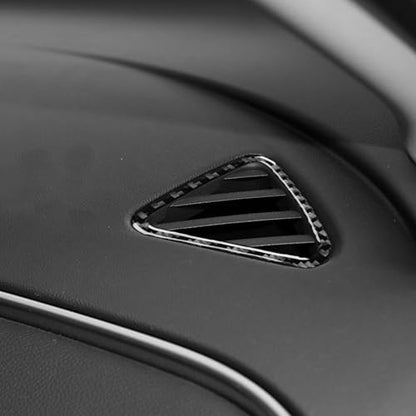 Black Carbon Fiber Compatible with Chevy/Chevrolet Malibu 2016-2025 2017 2018 2019 2020 2021 2022 2023 2024 Accessories Car Dash Defogger Air Vent Cover Interior Trim Decal 2pcs - color: Dash Defogger Air Vent