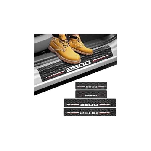 Car Door Sill Protectors Compatible with Dodge RAM 2500 Accessories- 4Pcs Door Entry Guard Scuff Sill Protector Plate- Carbon Fiber Anti-Scratch Sticker- Upgraded Full Coverage - size: 2500