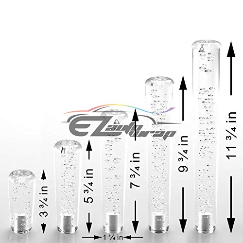 EZAUTO WRAP LED Light RGB Shift Knob Stick Crystal Transparent Bubble Gear Shifter 15cm - color: Clear w/ RGB LED LIGHT, size: 15cm