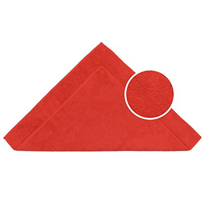 CARCAREZ Premium Microfiber Detailing Towels, 340 GSM Lint Free Car Buffing Waxing Polishing Drying Towels (6, Red, 16x16 Inch) - color: Red