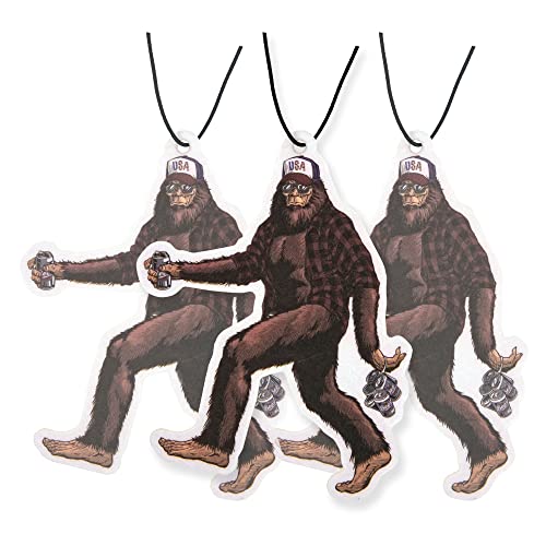 Sasquatch Car Air Fresheners 4 Pack, Car Air Fresheners Scented With Premium Oils By Fresh Fresheners (4 Pack)